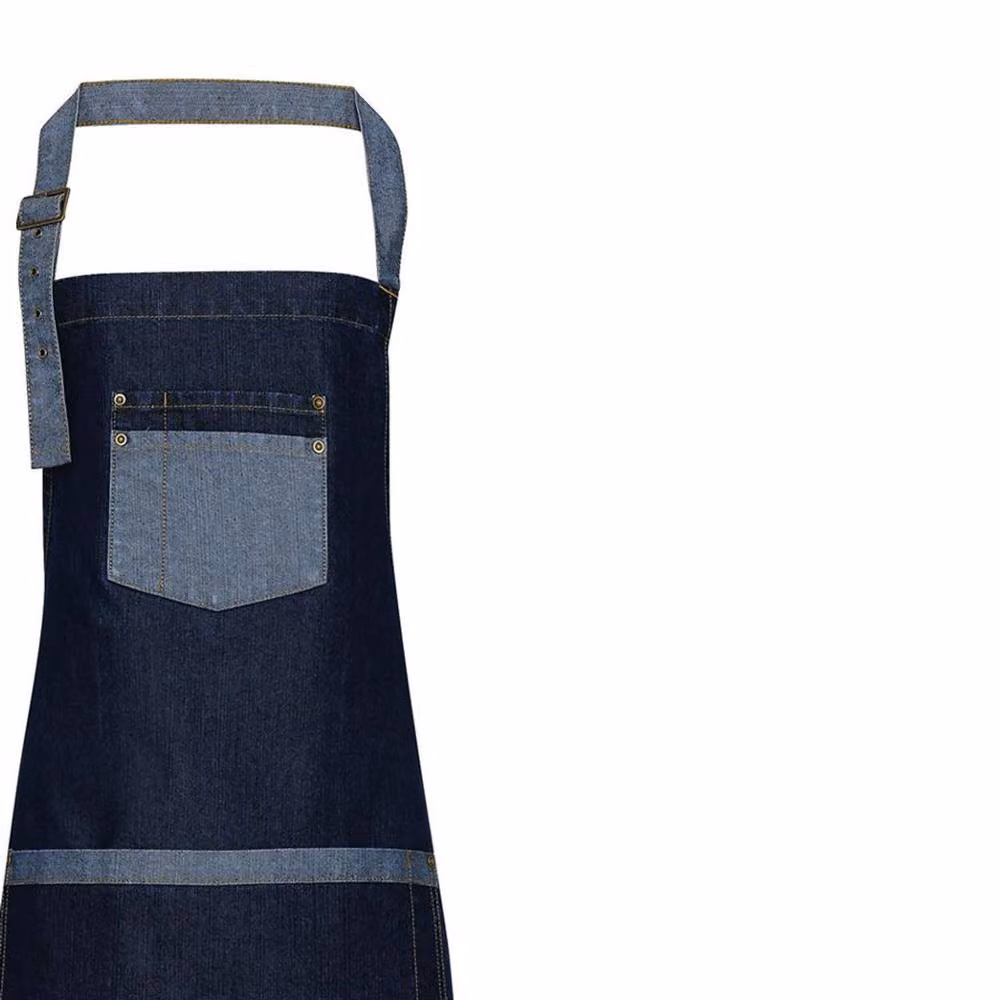 Premier Domain Contrast Bib Apron in Indigo Blue – 2