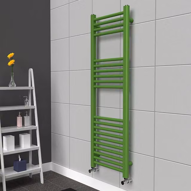 Lux Heat Coloured Towel Radiator in Apple Green, W/H: 40 x 120 cm
