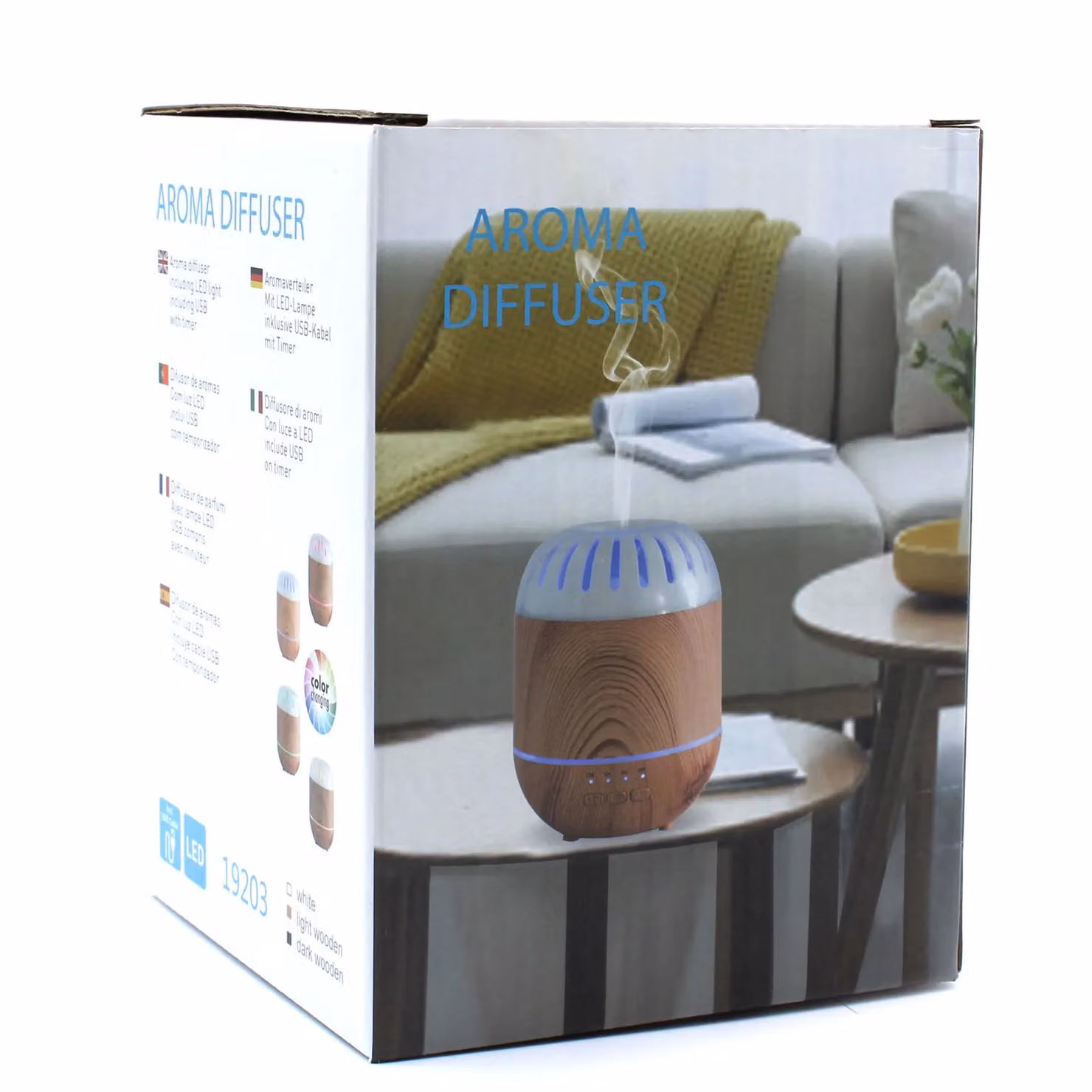 KDMD Copenhagen Atomiser in Brown with USB Charging, Colour Change and Timer Function – 2