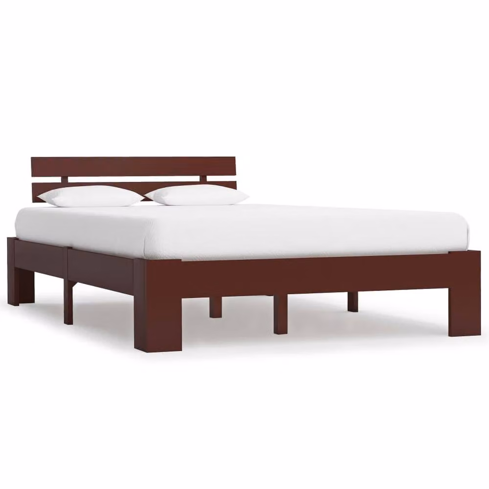 Berkfield Home Modern Small Double Bed Frame in Brown Solid Pine Wood W/D/H: 120 x 200 x 66 cm – 2