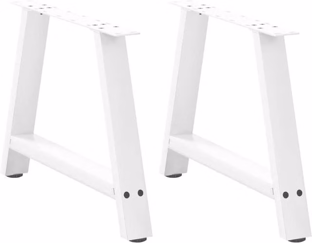 Berkfield Home A-Shaped Steel Coffee Table Legs, 2 Pieces, White, H: 60 cm, W: 43 cm