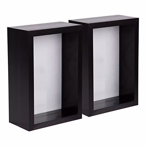 Nicola Spring Set of 5 Modern Rectangular 3D Deep Shadow Box Photo Frames in Black – 1