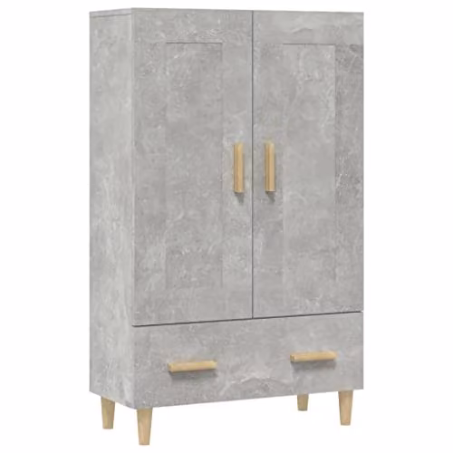 vidaXL Scandinavian Highboard in Grey with Internal Shelves and Drawers, W/D/H: 70 x 31 x 115 cm – 1