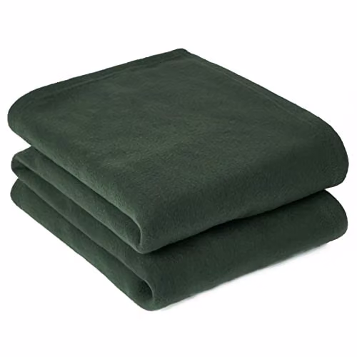 Dreamscene Plain Green Fleece Throw Blanket, W/D/H: 120 x 150 cm – 1