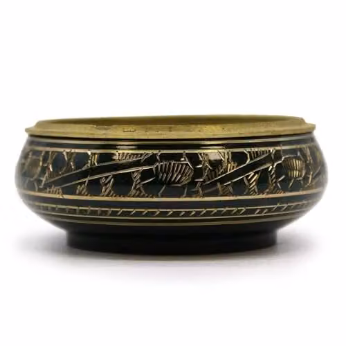 KDMD Chakra Charcoal Incense Jar Heart in Black, Green and Gold – 1