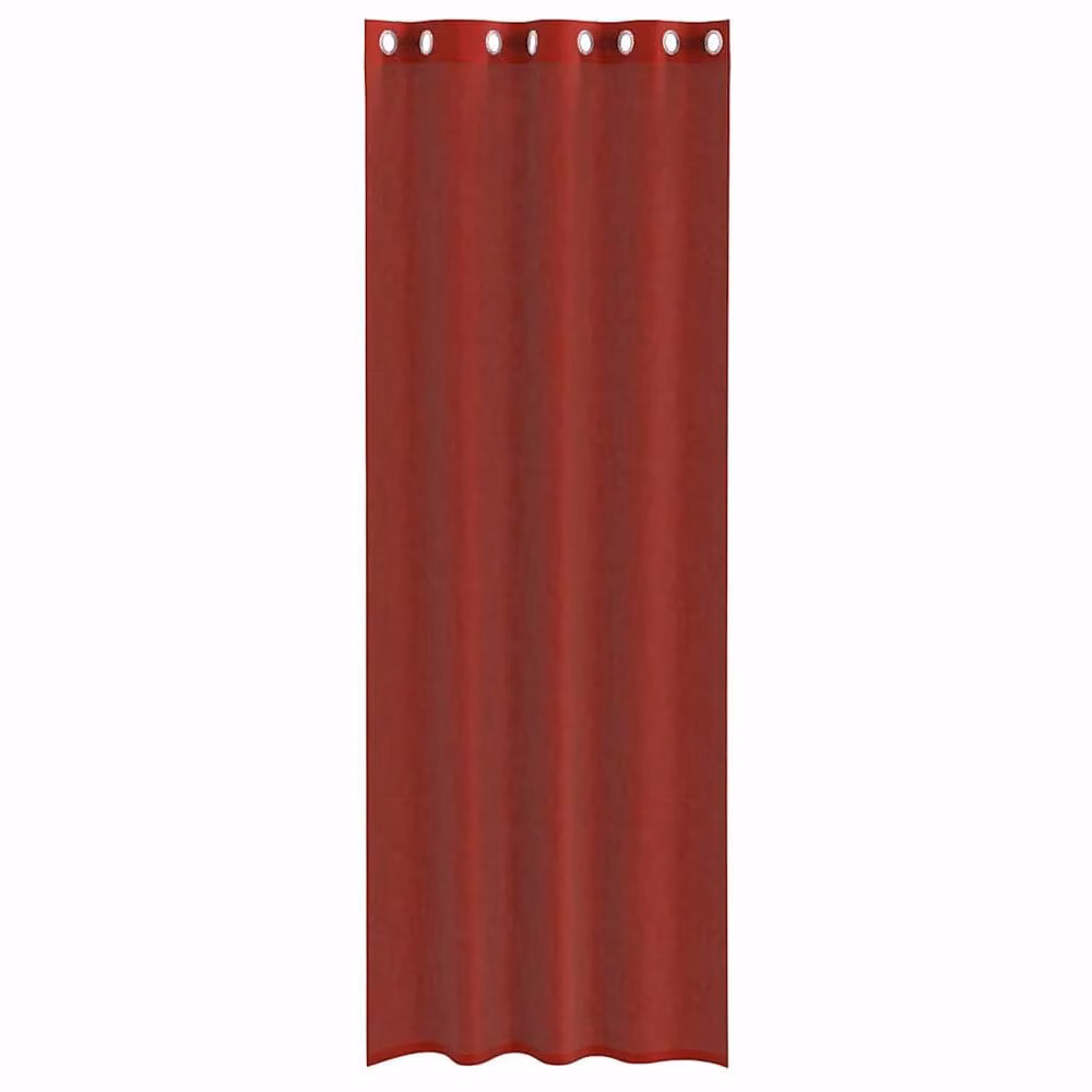 Berkfield Home Red Voile Fabric Panel Curtains with Eyelets, 2 Pack, Width: 140 cm – 3