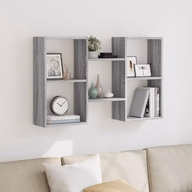Berkfield Home Wall Shelf in Grey Sonoma, W: 96 cm, D: 18 cm, H: 60 cm – 1