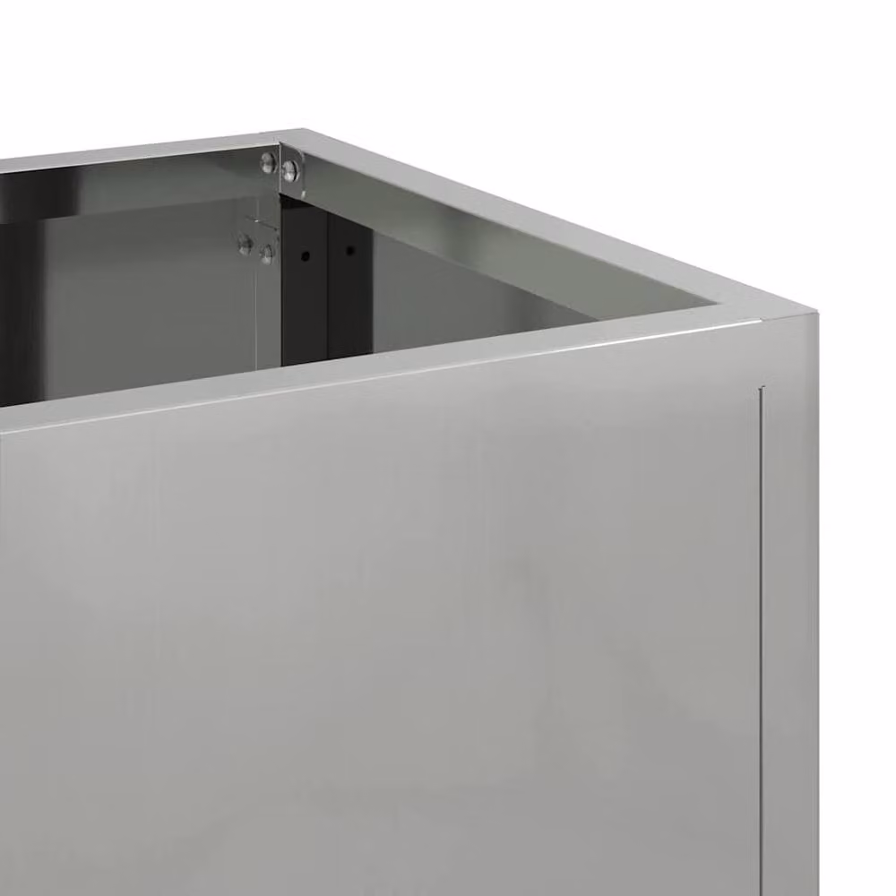 Berkfield Home Raised Garden Planter in Silver Galvanised Steel, W: 60 cm, D: 26 cm, H: 45 cm – 6