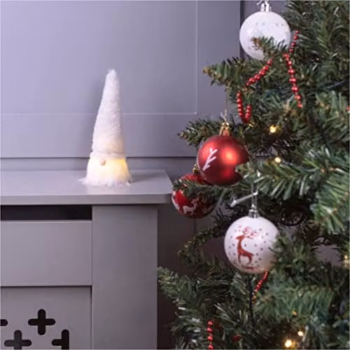 St Helens Home & Garden Light Up Christmas Gonk, White, H 19 x W 8 x D 8 cm – 1