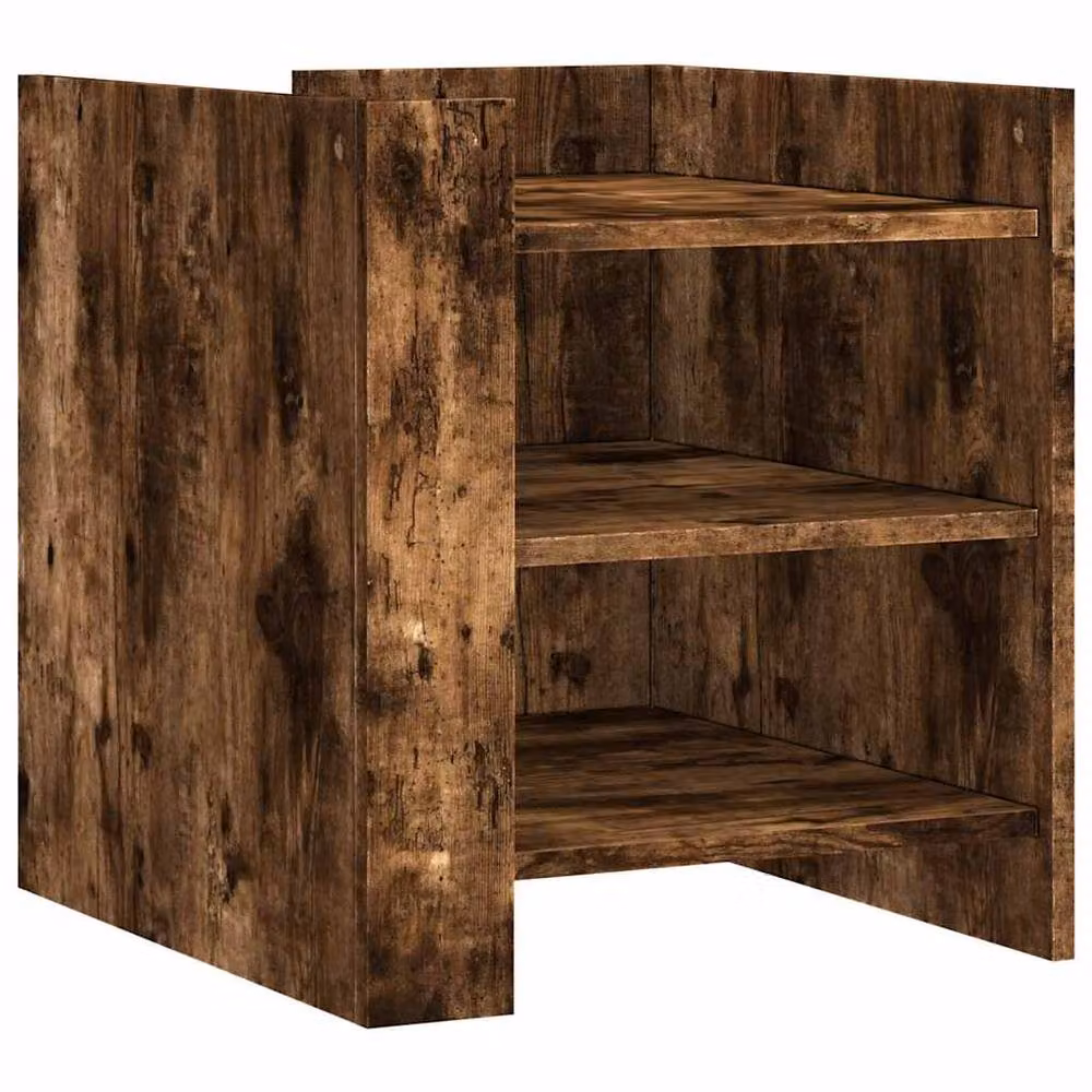 Berkfield Home Decorative Bedside Cabinet in Smoked Oak Brown, W/D/H: 45 x 50 x 50 cm – 3