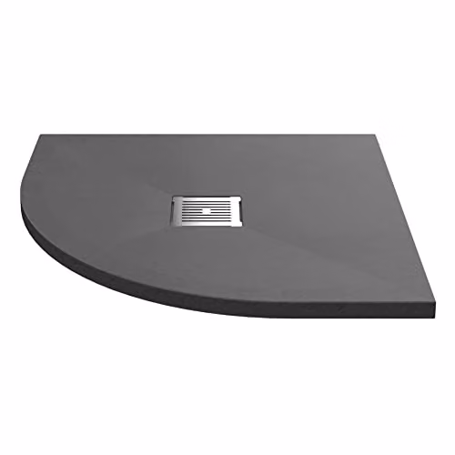 nuie NLT71105 Modern Slimline Quadrant Corner Shower Tray, Slate Grey, W/D: 800 x 800 mm