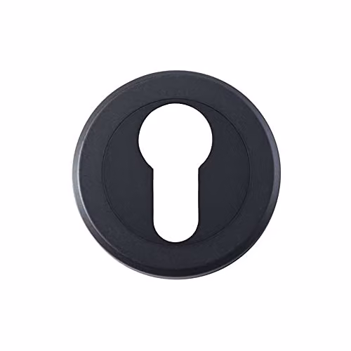 Loops 50mm Euro Profile Round Escutcheon with Bevelled Edge and Concealed Fix, Matt Black – 2