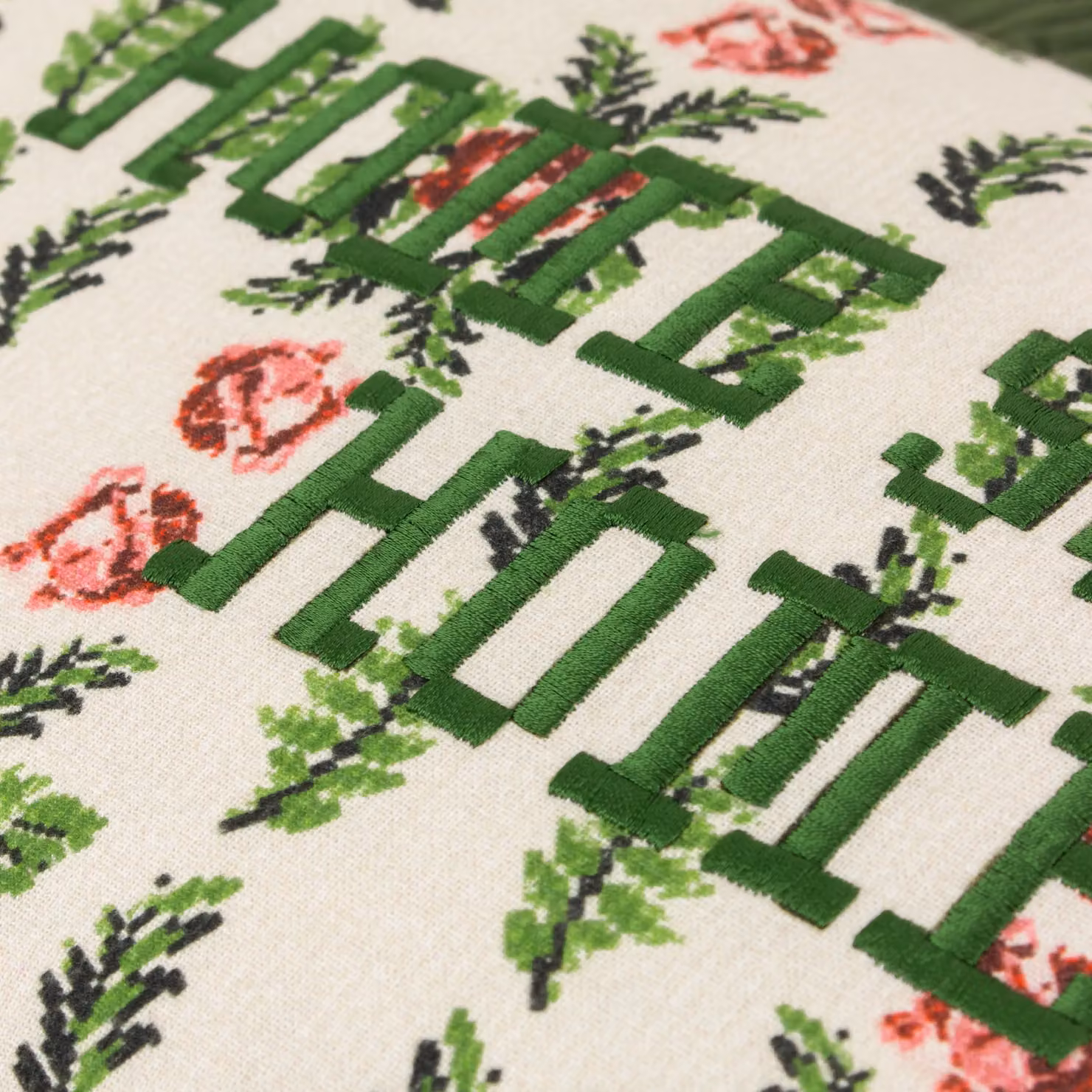 Riva Home Floral Cotton Decorative Cushion in Green, W/D/H: 50 x 30 x 1 cm – 4