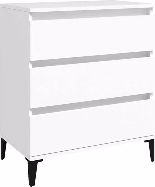 Berkfield Home White Sideboard in Matt MDF, W/D/H: 60 x 35 x 70 cm
