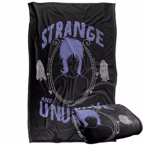 Warner Bros. Beetlejuice Strange and Unusual Super Soft Fleece Throw Blanket, Multicolour