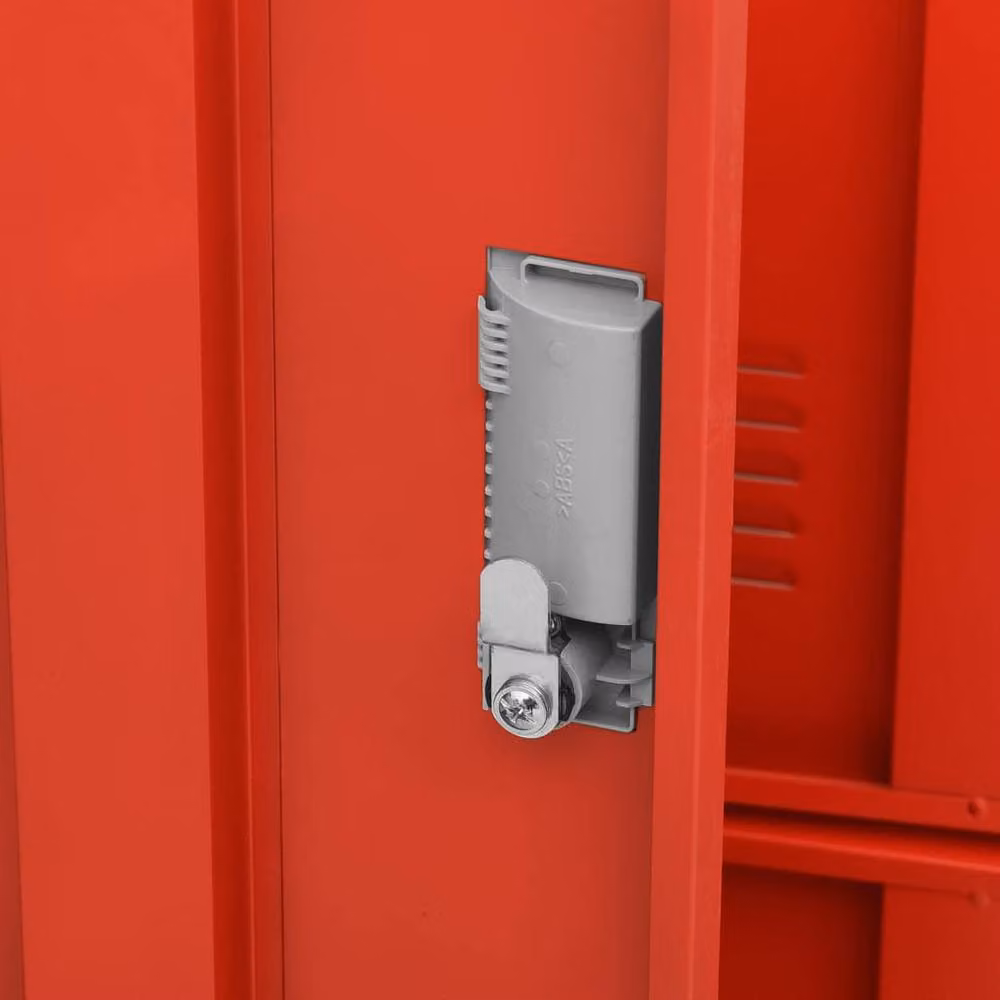 Berkfield Home Freestanding Metal Locker Cabinet in Grey and Red, W/D/H: 90 x 45 x 92.5 cm – 2