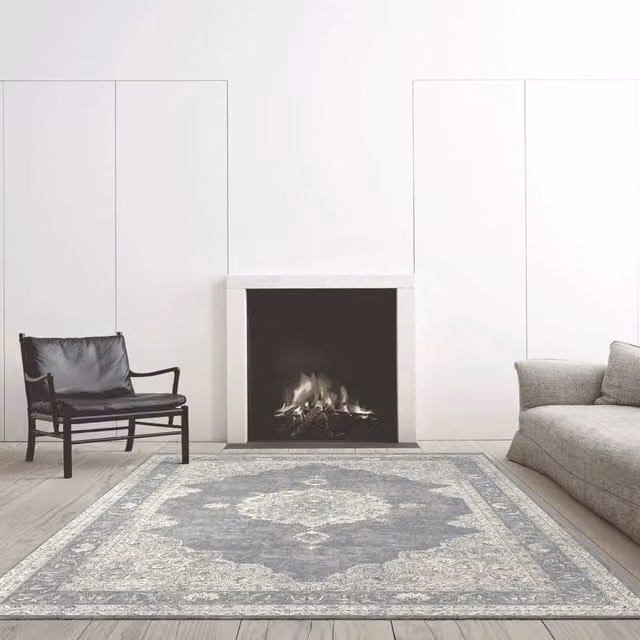 The Rug Shop UK Grey Border Traditional Easy To Clean Rectangular Area Rug W: 160 cm, D: 230 cm