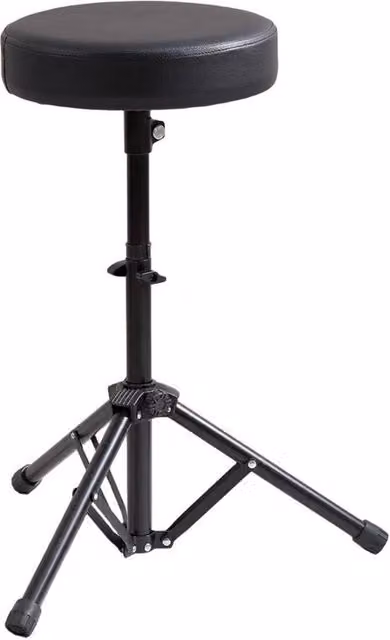 Kelvenix Height Adjustable Drum Throne Stool in Black with Synthetic Leather Seat
