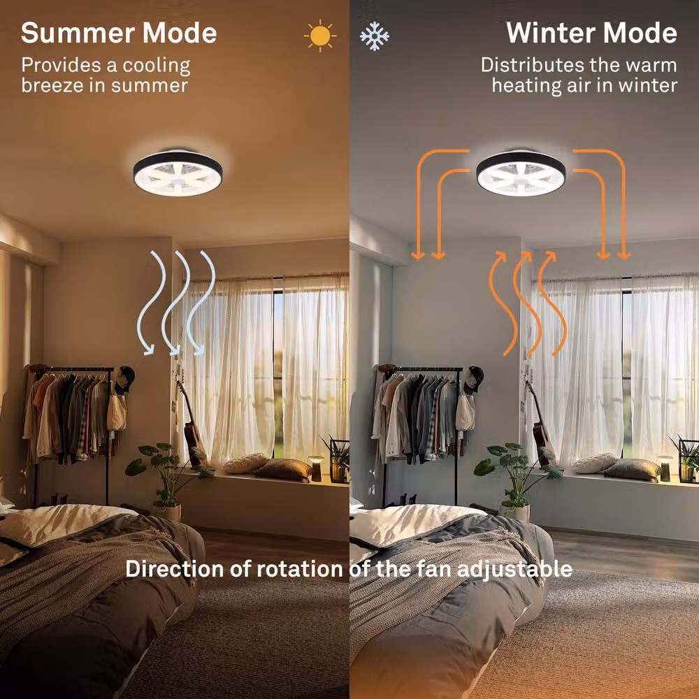 Briloner Black LED Ceiling Fan with Remote Control, Dimmable RGBIC Colour Changing Light and Timer – 3