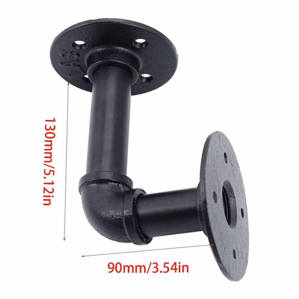 PAWNORA Matt Black Iron Pipe Shelf Bracket – 2