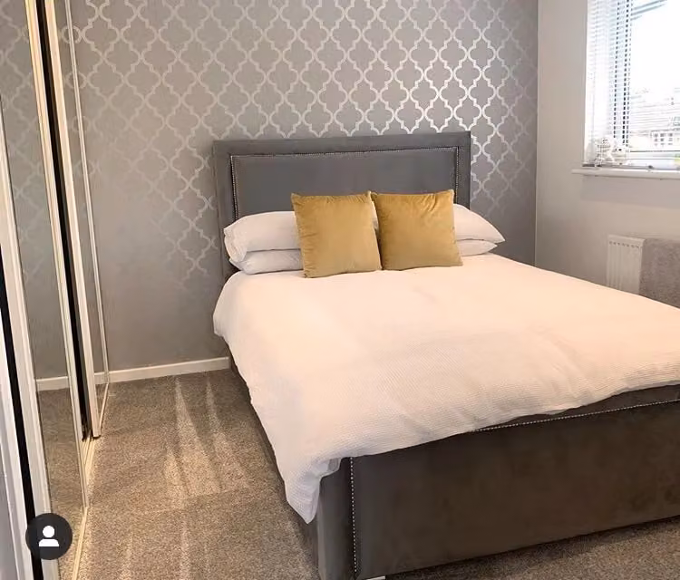 Beds NK Ltd Paris Beaded Upholstered Bed Frame in Grey