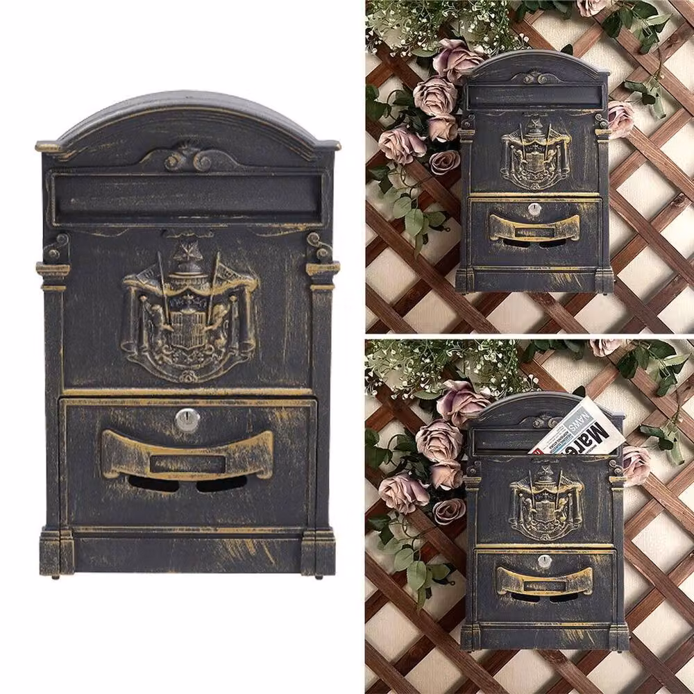 SPETLEK Vintage Rustic Letter Box Wall Mounted Decorative Post Box in Bronze – 2