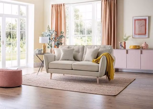 The Great Sofa Company Ailis Medium Upholstered Sofa in Beige Faro Linen – 1