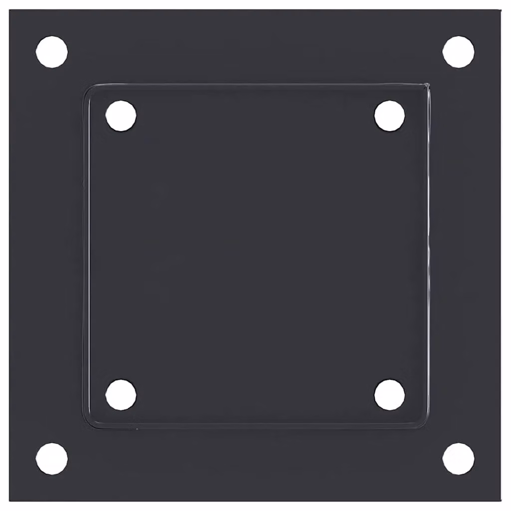 Berkfield Home Square Post Bases, 4 Pack, Anthracite, Powder-coated Steel, W/D: 12.1 x 12.1 cm – 3