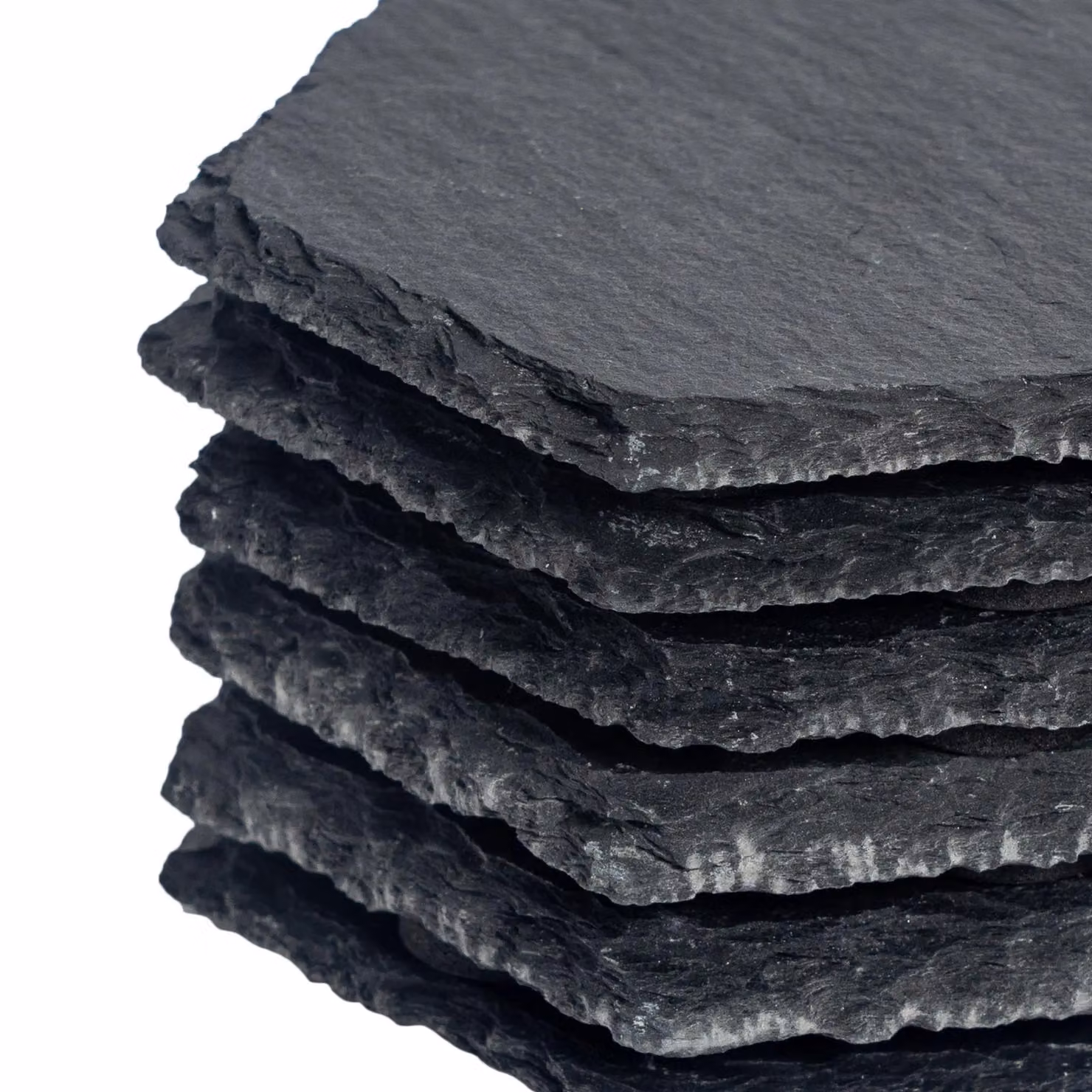 Argon Tableware 12 Piece Hexagon Slate Placemats and Coasters Set in Grey – 4
