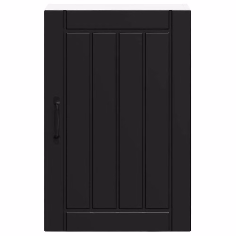 Berkfield Home Lucca Black Wall Mounted Kitchen Cabinet in Matt MDF, W: 60.0 cm, H: 31.0 cm, D: 40.0 cm – 3