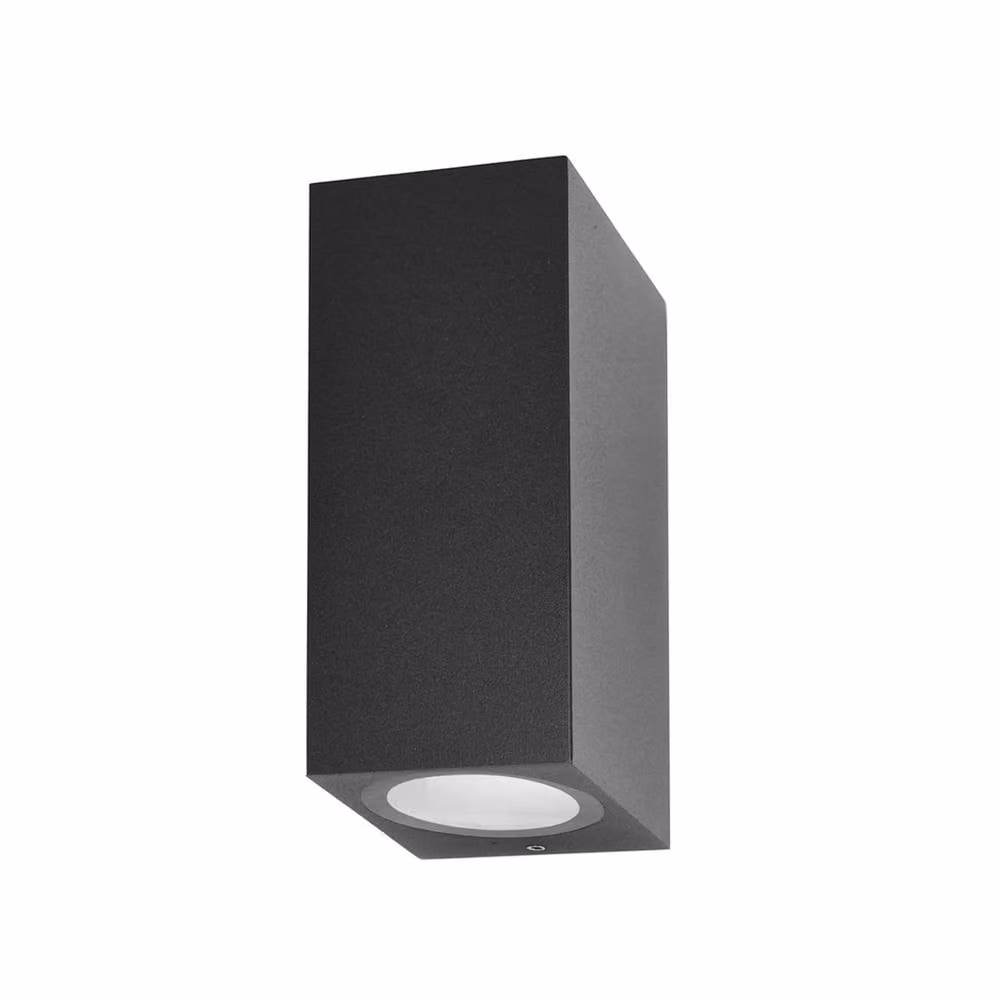 Netlighting Genta Square Outdoor Up and Down Wall Lamp in Black with 2xGU10 IP54 Rating – 2