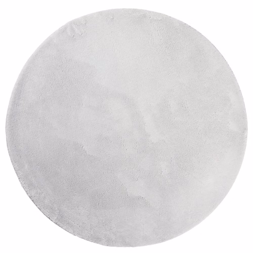 Berkfield Home HUARTE Round Short Pile Washable Grey Rug, Diameter: 120 cm – 1