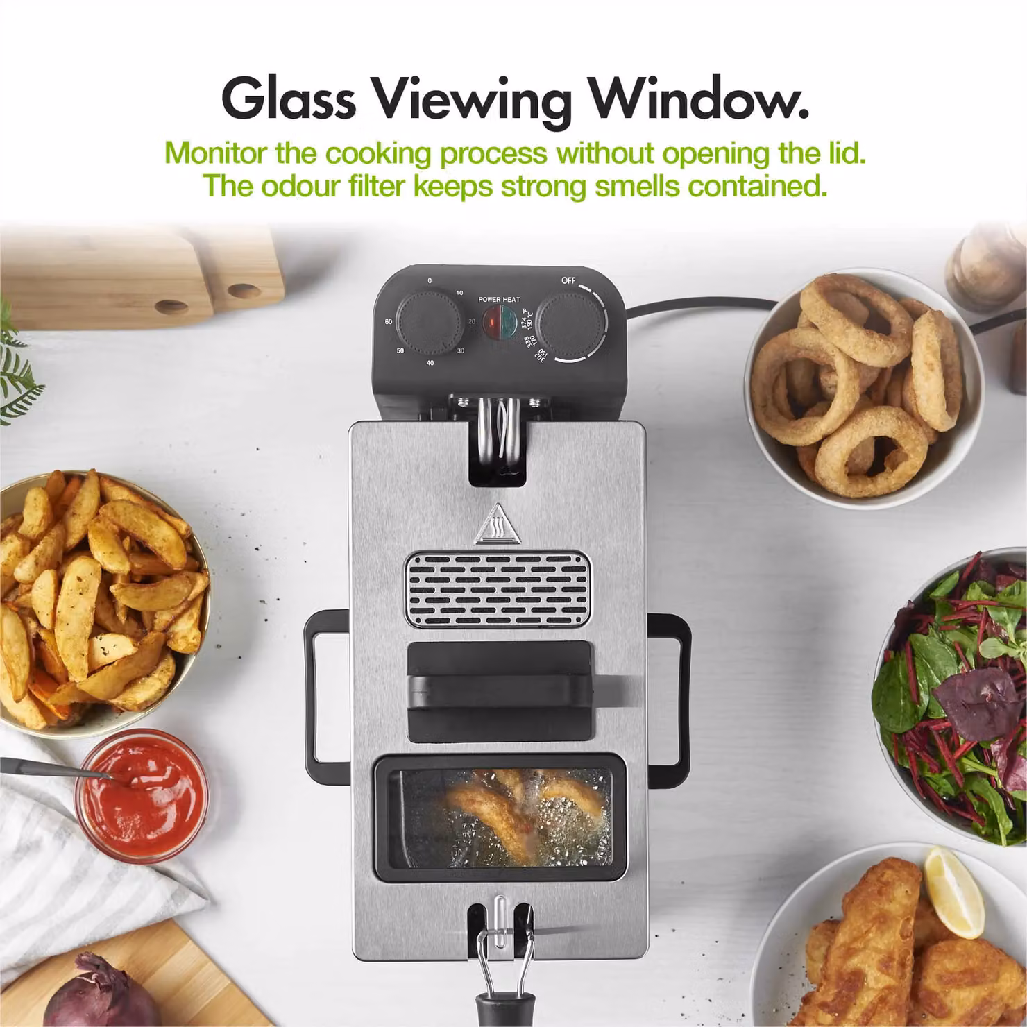 VonShef 2000W Deep Fat Fryer with 3L Capacity in Silver – 4