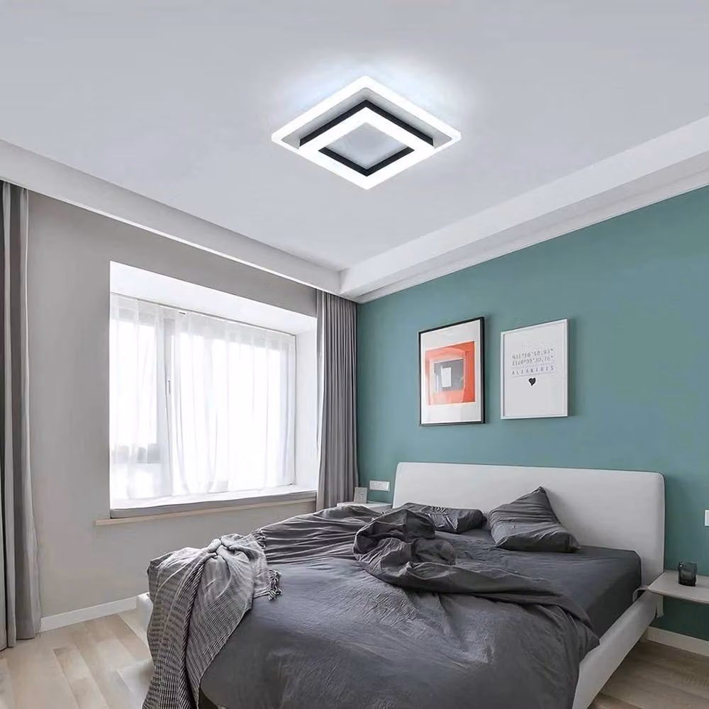 KORVIXA 24W LED Square Ceiling Light in White with Acrylic and Metal Finish – 2
