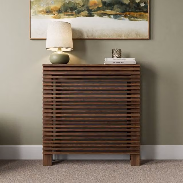 Temprazo Modern Brown MDF Wall Mounted Radiator Cover 88cm