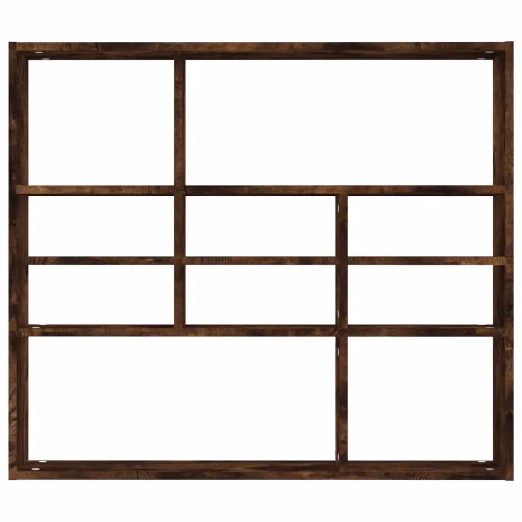 Berkfield Home Wall Shelf in Smoked Oak Brown, W/D/H: 90 x 16 x 78 cm – 3