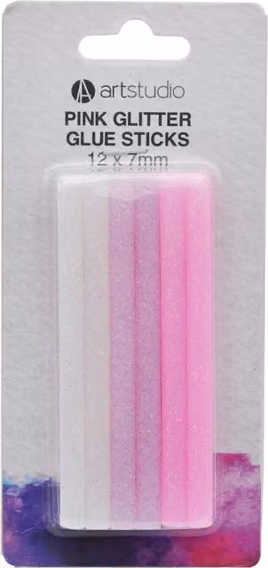Art Studio Pink Glitter Glue Sticks
