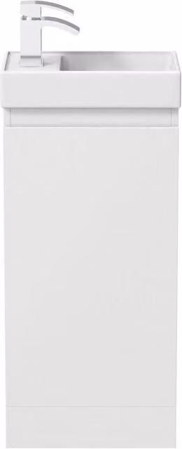 KORVIXA Floor Standing Slim White Ceramic Bathroom Vanity Unit with Basin, W/D/H: 40 x 52 x 80 cm – 1