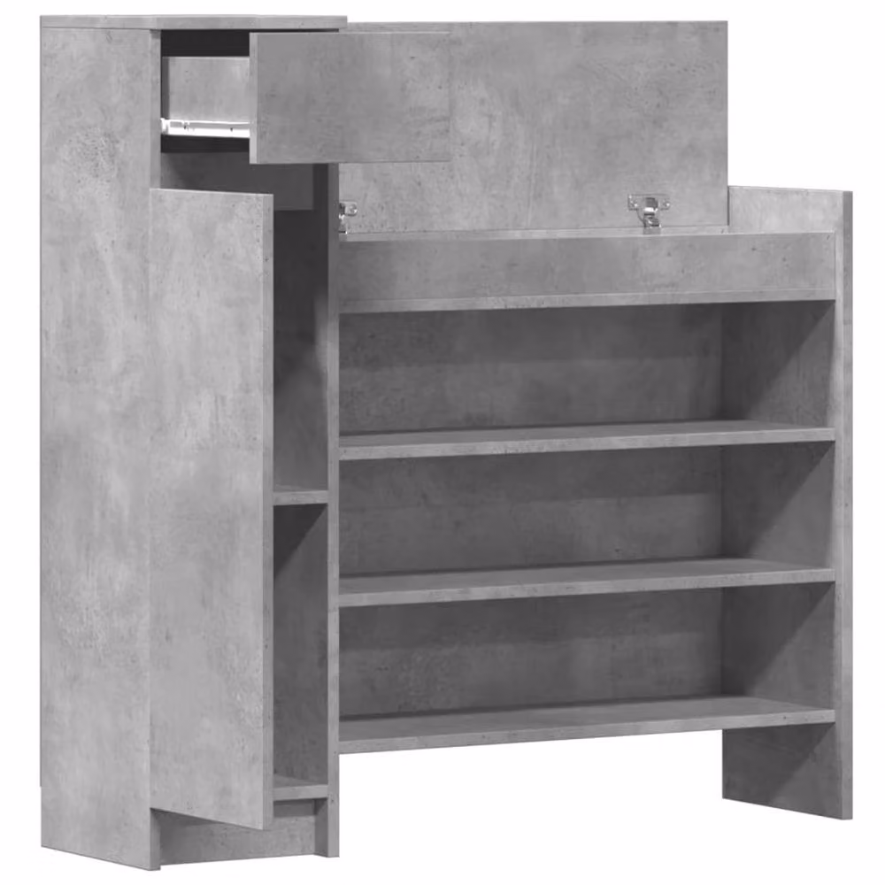 Berkfield Home Shoe Cabinet in Concrete Grey, W/D/H: 100.5 x 28 x 100 cm – 3