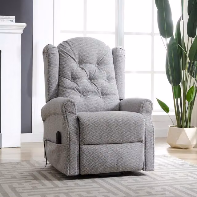 Artemis Home Crawley Electric Riser Recliner with Massage and Heat in Light Grey