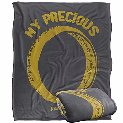 LOGOVISION Lord of the Rings Gollum Super Soft Throw Blanket, W/D/H: 152 x 127 cm, White and Multicolour