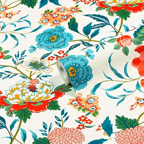 Riva Home Botanical Floral Printed Washable Wallpaper, Multicolour – 1