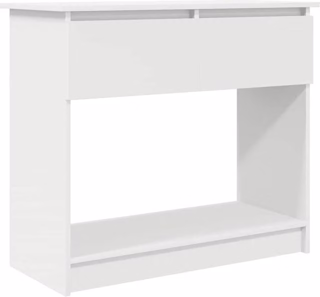 Berkfield Home Modern White Console Table with Drawers W/D/H: 85.5 x 38.5 x 74.5 cm