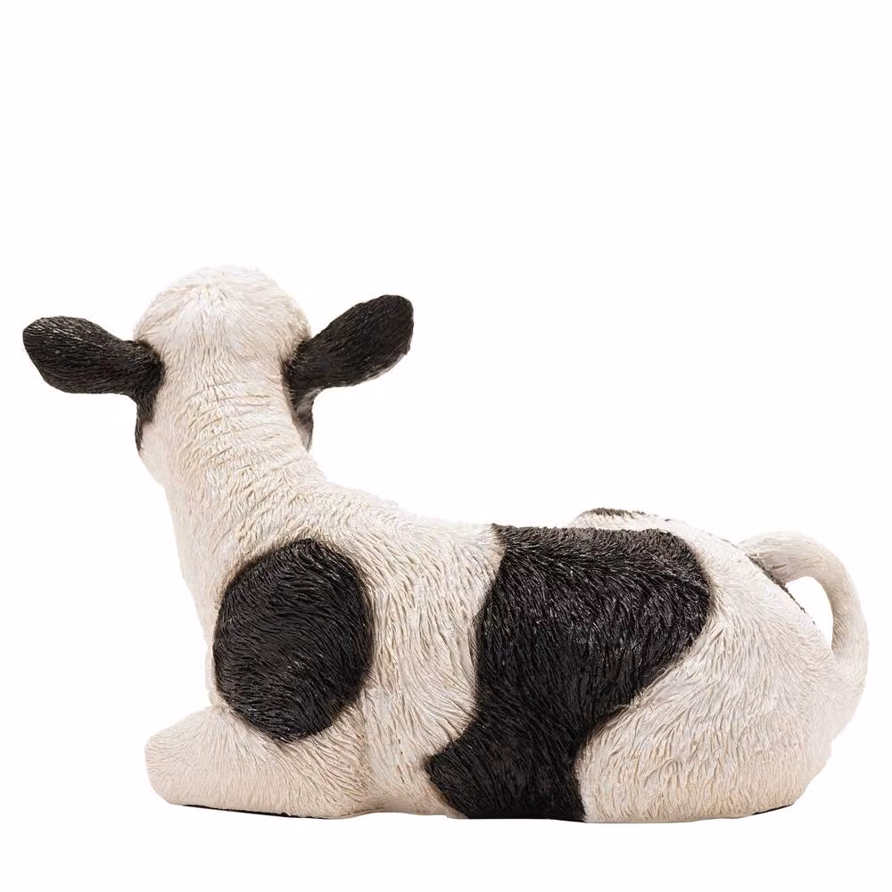 Naturecraft Sitting Cow Tabletop Ornament in White and Black – 3