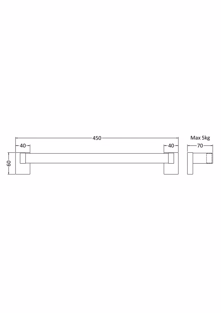 Balterley Magnetic Towel Rail in Chrome Silver