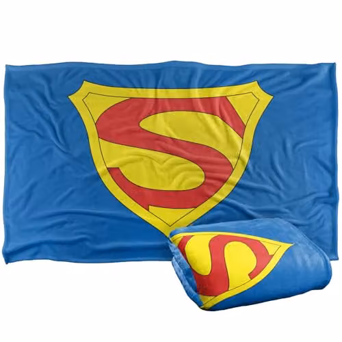 Warner Bros. Superman Shield 1941 Gold Silky Touch Super Soft Fleece Throw Blanket, Multicolour