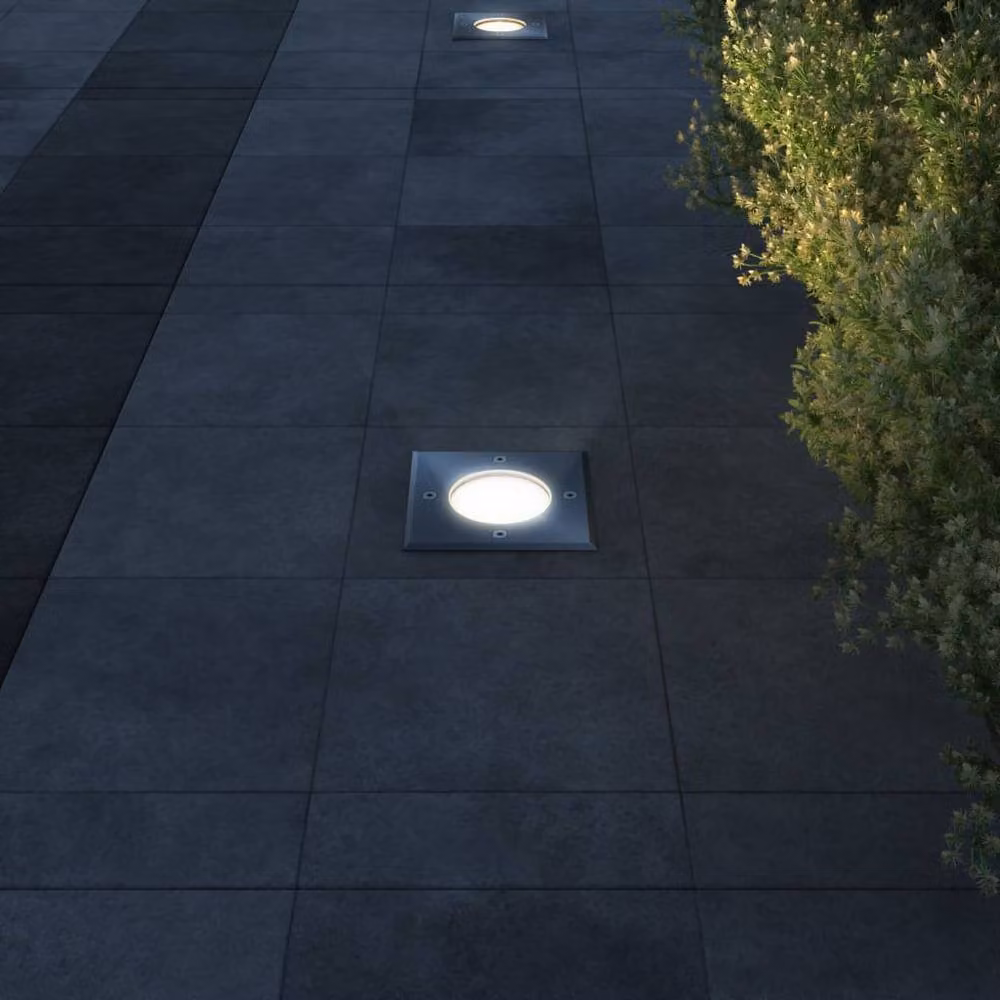 Berkfield Home Set of 3 Square Black Outdoor Recessed Ground Lights – 3