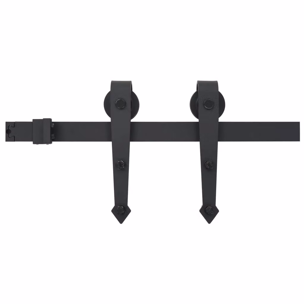Berkfield Home SKIEN Sliding Door Hardware Kit, Steel, Black, 200 cm – 2