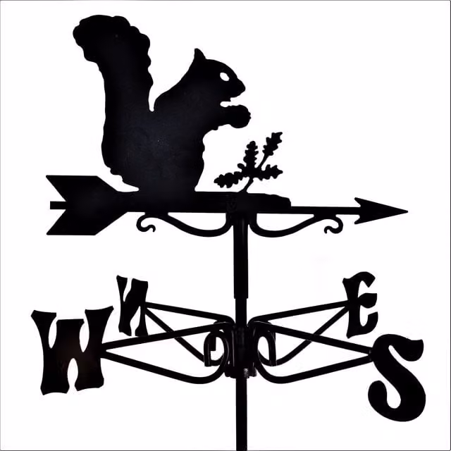 Espira Squirrel Mini Metal Weathervane in Black