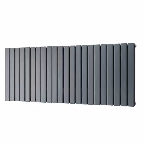 UK Radiators Typhoon Anthracite Flat Tube Horizontal Designer Radiator H 60 cm x W 149.6 cm